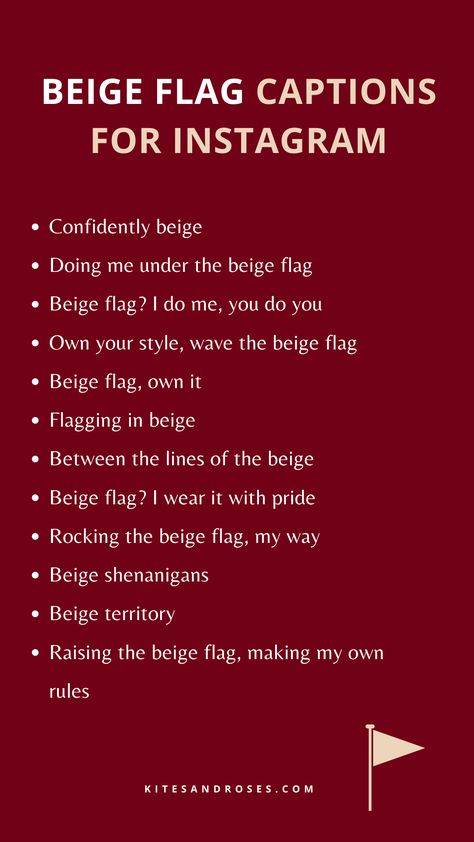 Beige Captions For Instagram, Red Flag Bio For Instagram, Red Flag Captions For Instagram, Red Flag Captions, Color Red Captions For Instagram, Maroon Outfit, Love Captions, Red Ribbon Week, Sayings And Quotes