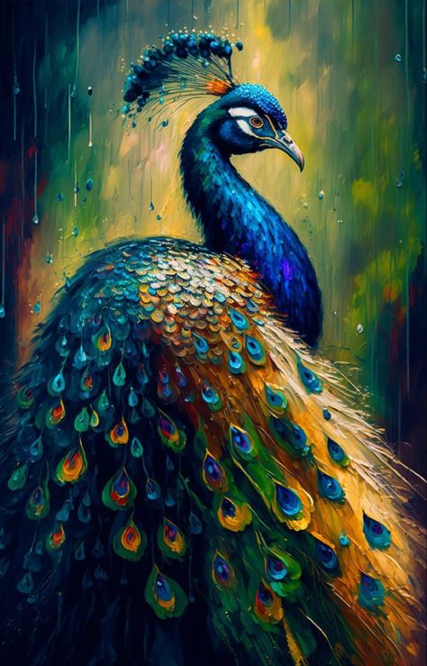 Beautiful Peacock Paintings, Wall Peacock Painting, Peacock Art Work, Acrylic Peacock Painting, Peacock Painting On Canvas Acrylics, Peacock Reference, Peacock Art Drawing, Peacock Art Painting, Peacock Painting Acrylic