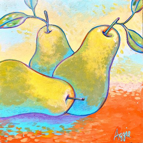 Representational Art Drawings, Art Drawings Easy, Acrylic Still Life, Online Painting Classes, Pear Art, Art Biz, Fruits Drawing, Representational Art, Painting Classes