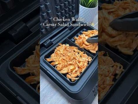 (376) Chicken Waffle Caesar Salad Sandwich🥪 #lowcarb #highprotein - YouTube Cheese In Waffle Maker, Caesar Salad Sandwich, Parmesan Salad, Chicken And Cheese, Chicken And Waffles, Salad Sandwich, Waffle Maker, Caesar Salad, Chicken Parmesan