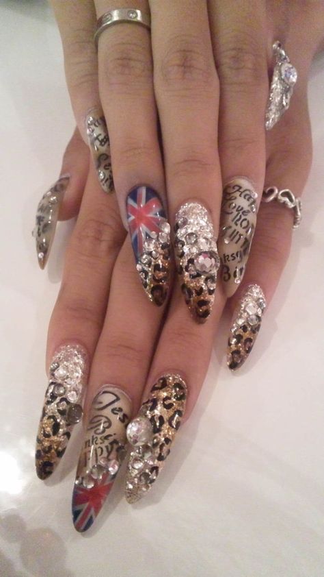 Marley Aesthetic, Union Jack Nails, Nail References, Gyaru Nails, Character Nails, Vampire Nails, Luv Nails, Junk Nails, Her Nails