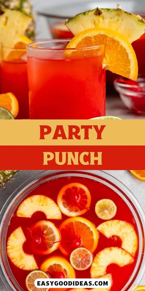 This Easy Party Punch is perfect for a crowd and feeds a ton of people - plus it's non-alcoholic and so delicious Easy Party Punch Recipes, Best Punch Recipes Non Alcoholic, Thanksgiving Punch Non Alcoholic, Ginger Ale Mixed Drinks, Summer Party Punch, Breakfast Punch, Party Punch Alcohol, Bridal Shower Punch, Best Punch Recipe