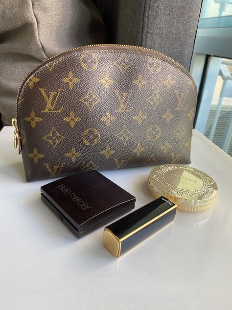 Louis Vuitton Cosmetics Pouch Lv Cosmetic Pouch, Louis Vuitton Makeup Bag, Louis Vuitton Makeup, Louis Vuitton Cosmetic Pouch, Cosmetics Pouch, Mini Makeup Bag, Dream Baby, Luxury Makeup, Makeup Bags