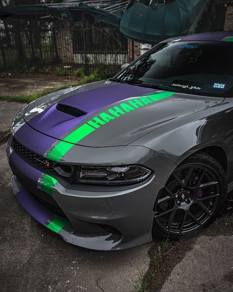 Charger Wrap Ideas, Dodge Charger Custom Ideas, Durango Hellcat, Charger Srt, Dodge Charger Srt, Srt Hellcat, Truck Mods, Mini Trucks, Joker And Harley Quinn