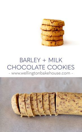 WELLINGTON BAKEHOUSE - Barley + Milk Chocolate Cookies Barley Cookies, Milk Chocolate Cookies, How To Cook Barley, Barley Recipe, Cleaner Eating, Cookie Crunch, Healthier Desserts, Barley Flour, No Flour Cookies