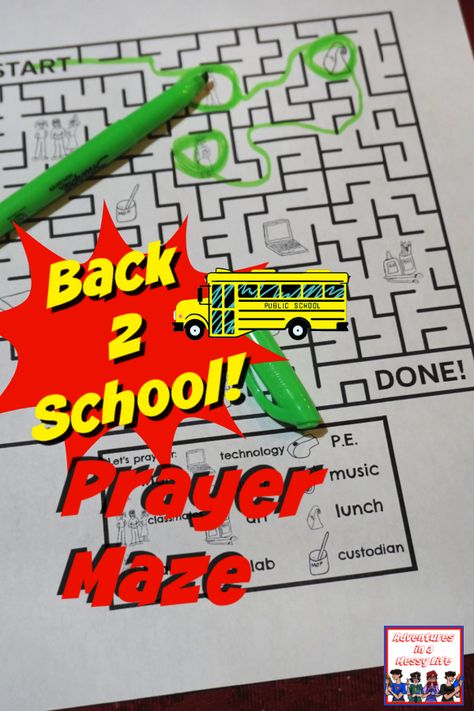 Back to school prayer maze #kidmin #sundayschool #Bibleprintable School Family Activities, Back To School Prayer, Sunday School Curriculum, Messy Life, Family Bible Study, Teaching Character, School Prayer, Family Bible, Study Resources