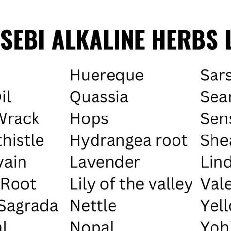 Veganlifemoss | #1 Seamoss & Herbal Brand on Instagram: "Dr. Sebi Alklaine Herb List You should know.

 #alkaline #alkalinediet #herb #herbs" Dr Sebi Herbs List, Dr Sebi Herbs, Herbs List, Dr Sebi, Alkaline Diet, April 16, Home Remedies, Herbs, Healthy Recipes