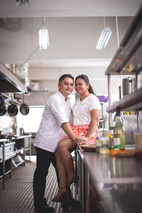 #engagement #prenup #kitchen #chef #ilocos #wedding #ilocosweddings Chef Engagement Photos, Prenup Shoot, Photoshoot Wedding, Restaurant Kitchen, Engagement Photoshoot, Engagement Party, Pre Wedding, Engagement Photos, Chef