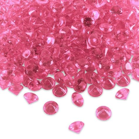 Super Z Outlet Acrylic Color Faux Round Diamond Crystals Treasure Gems for Table Scatters, Vase Fillers, Event, Wedding, Birthday Decoration Favor, Arts & Crafts (1 Pound, 240 Pieces) (Pink) Event Decoration, Creative Arts And Crafts, Vase Fillers, Birthday Decoration, Creative Hobbies, Beaded Bags, 1 Pound, Diamond Crystal, Simple Decor