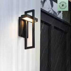 400 Lumens Matte Black Outdoor Hardwired Weather Resistant Wall Sconce Integrated LED Outdoor Wall Light Fixtures, Outdoor Sconces, Outdoor Light Fixtures, Barn Lighting, Contemporary Outdoor, Wall Lantern, Led Wall Lights, Wall Light Fixtures, Metal Lighting