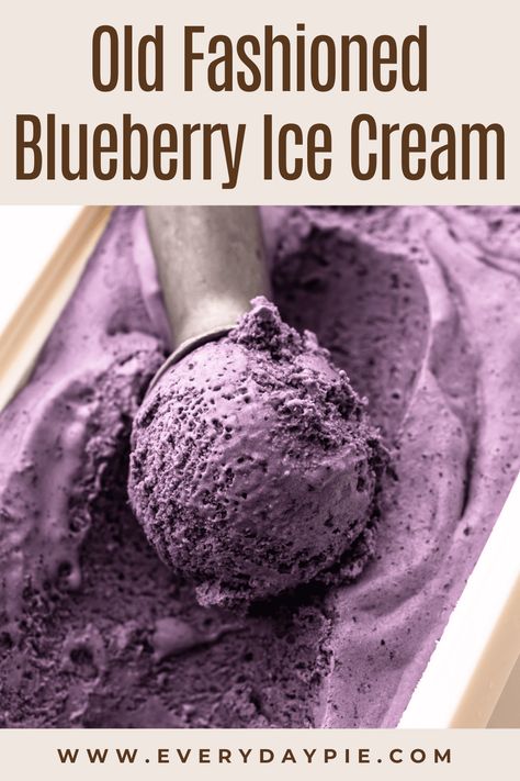 Made using simple ingredients like eggs, cream, and milk and fresh blueberries, this old-fashioned Blueberry Ice Cream recipe is ultra-creamy with a bright fruit flavor. Blueberry Ice Cream Recipe, Homemade Ice Cream Recipes Machine, Fresh Blueberry Recipes, Types Of Ice Cream, Ice Cream Recipes Machine, Custard Ice Cream, Sorbet Ice Cream, Blueberry Ice Cream, Ice Cream Maker Recipes