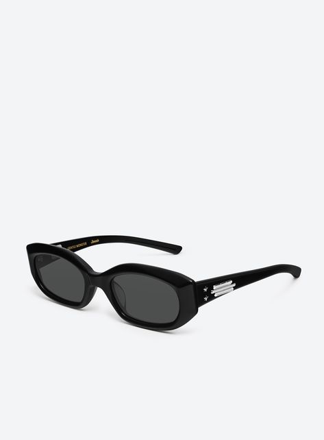 Collaborations | Gentle Monster Latest Sunglasses, Gentle Monster, Sunglasses & Glasses, Fashion Story, Round Sunglasses, Light Blue, Lenses, Sunglasses, Black