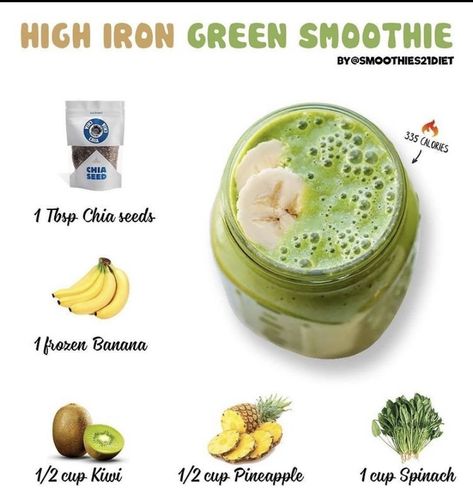 Low Iron Smoothie Recipes, Smoothie Recipes For Iron Deficiency, Low Iron Smoothies, Low Iron Drinks, Iron Deficiency Smoothie, Smoothies For Low Iron, Smoothies For Iron Deficiency, Iron Rich Juice Recipes, Juice For Iron Deficiency