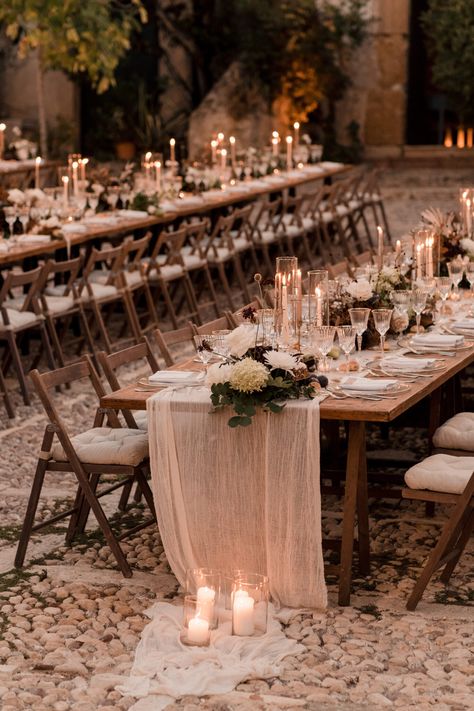 An Italian Wedding at an Ethereal Sicilian Village - The Lane Sicilian Wedding Theme, Wedding Dinner Table Setting, Wedding Cermony, Rustic Italian Wedding, Sicilian Wedding, Sicily Wedding, Barn Wedding Reception, Wedding Notes, Earthy Wedding