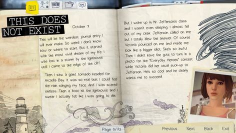 Life Is Strange Journal, Kate Marsh, Arcadia Bay, Vivid Dreams, Life Is Strange, Weird Art, Journal Entries, The Journal, Scrapbook Journal