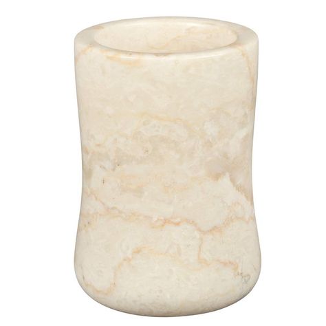 Creative Home Natural Champagne Marble Curvy Collection Tumbler Toothbrush Holder Makeup Brush Holder, Bathroom Countertop Or Stone Tumbler, Marble Tumbler, Bathroom Countertop Organizer, Modern Bathroom Accessories, Bathroom Tumbler, Countertop Organization, Countertop Organizer, Makeup Brush Organization, Bath Accessories Set