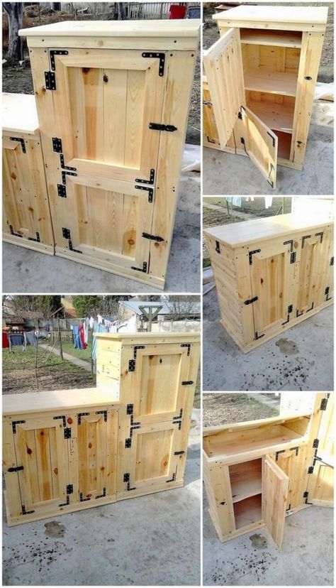 Pallet Furniture Designs, Pallet Kitchen, Woodworking Projects Furniture, Pallet Projects Furniture, Diy Dining, Kabinet Dapur, Wooden Pallet Furniture, Classroom Furniture, Recycled Pallets