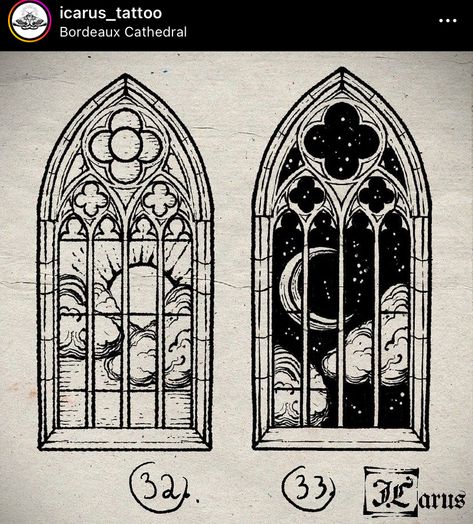 Henne Tattoo, Stained Glass Tattoo, Medieval Tattoo, Gothic Windows, Flash Art, Tattoo Design Drawings, Pretty Tattoos, Stained Glass Windows, Future Tattoos