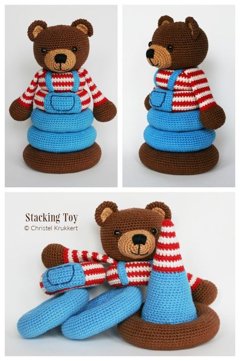 Fun Bear Stacking Toys Crochet Patterns Crochet Stacking Toy Pattern Free, Free Crochet Stacking Toys, Crochet Stacking Toy Pattern, Crochet Pattern Stacking Toy, Stackable Crochet Toy, Baby Stacking Toys, Baby Boy Toys, Crochet Toys Free Patterns, Elephant Toy