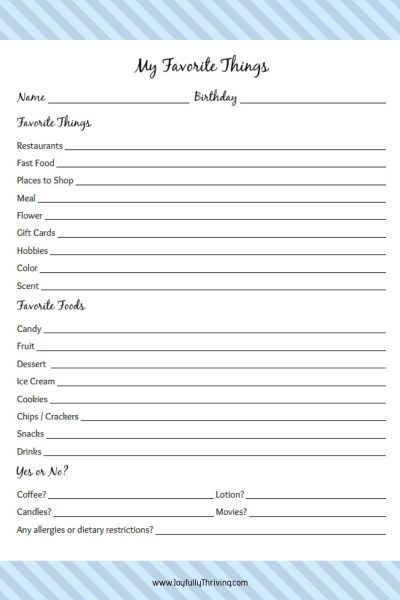 Staff Survey Questions, Staff Likes Survey, Teacher Likes Survey, Employee Questionnaire Free Printable, Favorite Things Questionaire Friends, Teacher Survey For Gifts Favorite Things, Gift Questionnaire For Friends, My Favorites List Template, What Are Your Favorite Things Questions