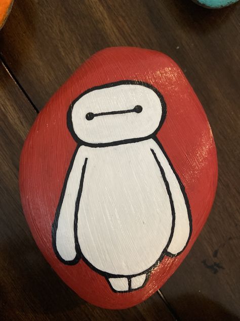 Rock Painting Ideas Characters, Bay Max, Happy Stones, Stick Crafts, Rock Painting Ideas Easy, Rock Ideas, Rock Painting Designs, Painting Designs, Baymax