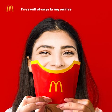 McDonald's: Fries will always bring smiles • Ads of the World™ | Part of The Clio Network Mcdonalds Ads Creative Advertising, Smile Creative Ads, World Smile Day Creative Ads, Burger Advertising, Mcdonalds Ads, French Fries Day, Mcdonald's Fries, Mcdonald French Fries, Mcdonalds Fries