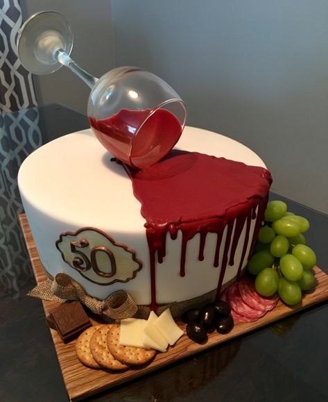 Spilled Wine Cake, Wine Themed Cake, Wine Cake Designs, Wine Theme Cakes, Birthday Cake Wine, Wine Glass Cake, Wine Glass Images, Wine Bottle Cake, Liquor Cake