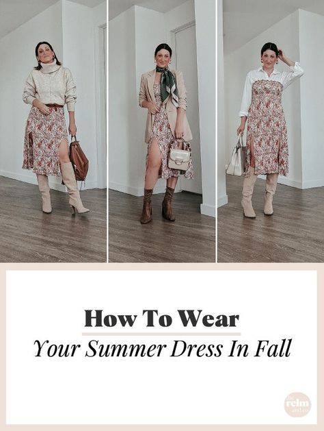 How To Transition Your Summer Dresses To The Fall Season The RELM & Co | Fashion, Lifestyle, Beauty Blog by Rebecca M. | Outfit ideas, shopping advice, style tips, life lessons and inspiration, and much more. Europe Clothing, Style Inspiration Trendy, 2021 Outfits, Beauty Content, Unique Outfit, Transition Outfits, Fashion Hacks, Shopping Advice, Style Inspiration Summer