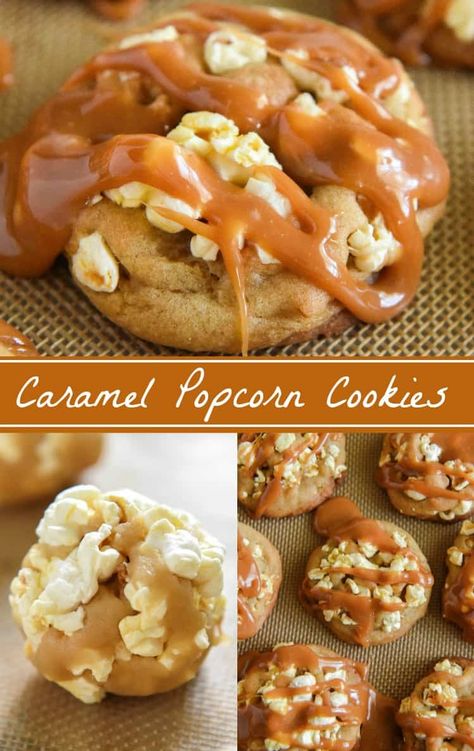 Cookie Trailer, Popcorn Dessert, Recipe For Caramel, Baking Competition, Popcorn Cookies, Chewy Caramel, Simple Cookie, Dreamy Desserts, Fantasy Food