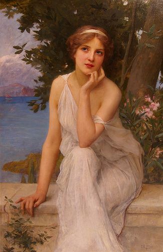 REFLECTIVE THOUGHTS- Charles Amable Lenoir (french, 1870-1926) | Flickr - Photo Sharing! Charles Amable Lenoir, A Woman, Flowers, White