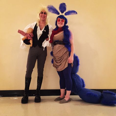 Labyrinth Worm Costume, Labrynth Worm Costume, Labrynth Costumes, Labyrinth Costume, Caterpillar Costume, Great Costume Ideas, Halloween Duos, Duo Costumes, Group Costumes