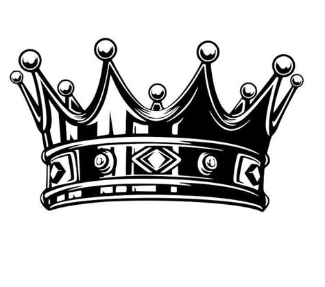 Crown Black And White, King Crown Drawing, Tiara Svg, Crown Tattoo Men, King Crown Tattoo, Crown Stencil, Crown Silhouette, Crown Png, Crown Drawing