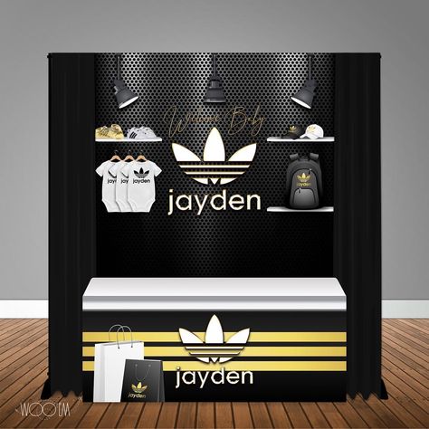 Hip Hop Birthday Party, Basketball Party Decorations, Table Banner, Hip Hop Birthday, Sneaker Ball, Weddings Idea, Birthday Painting, Adidas Baby, Backdrop Ideas