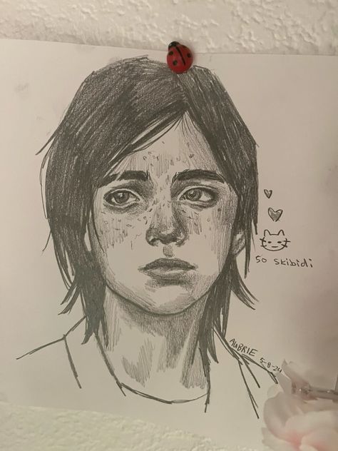 Ellie Last Of Us Drawing, Ellie Williams Drawing Reference, The Last Of Us Sketch Drawings, Desenho The Last Of Us, Ellie Williams Sketch, Ellie Tlou Drawing, Tlou Sketch, The Last Of Us Dibujos, Ellie Sketch