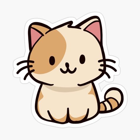 Cute Animated Cat, Chat Kawaii, Cartoon Drawings Disney, Chibi Cat, Chat Stickers, Easy Doodle Art, Drawing Tablet, Small Canvas Art, Cute Cartoon Drawings