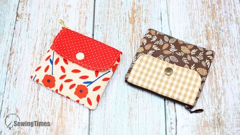 DIY Card & Coin Purse – sewingtimesblog Dompet Koin Diy, Diy Coin Purse, Diy Pouch, Wallet Sewing Pattern, Pouch Diy, Pouch Sewing, Sewing Machine Projects, Diy Bags Patterns, Sew Ins