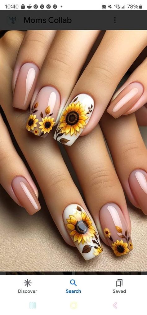 Sunflower French Tip Nails, Sunflower Nails Design, Brown Nail Art, Bridal Sunflowers, Sunflower Nails, Burgundy Nails, Brown Nails, Bridal Nails, French Tip Nails