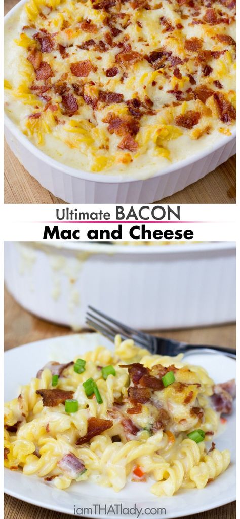 Mac and Cheese is awesome. Bacon is awesome. So let's combine the two and prepare them in the greatest and most indulgent way possible, shall we? Sure... there may be some other bacon mac and cheese Bacon Mac And Cheese Recipe, Cheese Mac And Cheese, Mac And Cheese Recipes, Bacon Mac And Cheese, Easy Meal Ideas, Mac And Cheese Recipe, Cheese Casserole, Mac N Cheese Recipe, Macaroni Cheese