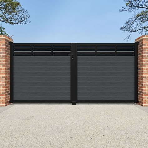 Modern Gates Driveway, Closet Under Stairs, Modern Driveway, Custom Driveway, Garden Gate Design, Home Gate Design, Outdoor Gate, Church Interior Design, Modern Gate