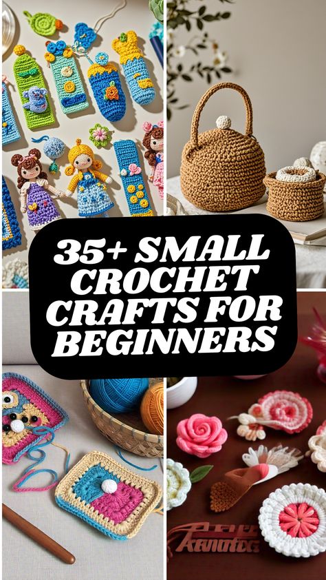 Start small with these crochet ideas perfect for beginners. From simple flowers to stylish coasters, these projects make learning easy and enjoyable. Discover the joy of crochet. Small Unique Crochet Projects, Free Printable Easy Crochet Patterns, How To Crochet Patterns For Beginners, Crochet Project Ideas For Beginners, Crochet Items To Make And Sell, Crochet Projects For Absolute Beginners, Crochet Ideas Small Easy, Crochet To Make And Sell, Last Minute Crochet Gifts Free Pattern