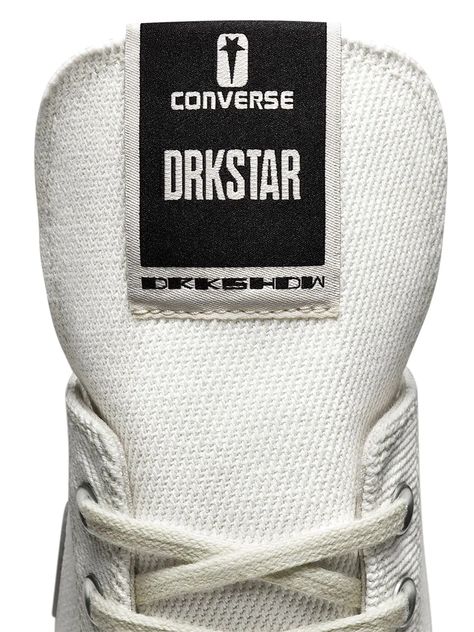 Rick Owens DRKSHDW x Converse Drkstar high-top Sneakers - Farfetch Converse 70, Rick Owens Shoes, High Top Shoe, Rick Owens Drkshdw, White Wax, Star Logo, Custom Branding, Rubber Heels, Black Laces