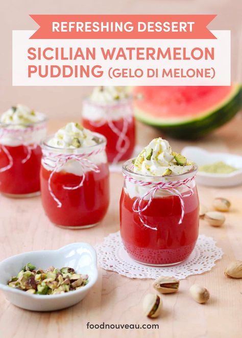 Watermelon Pudding, Watermelon Dessert, Custard Pudding, Mousse Dessert, Popular Desserts, Watermelon Recipes, Cookie Cups, Dessert Options, Indulgent Desserts