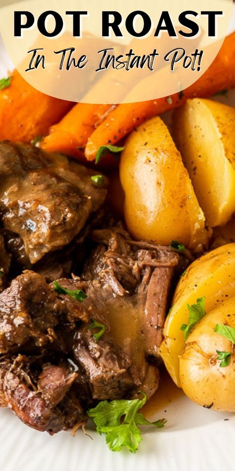 Pot Roast Pressure Cooker, Instant Pot Pot Roast Recipe, Roast Beef Au Jus, Simple Gravy, Roast Beef And Potatoes, Abundant Energy, Buttery Potatoes, Instant Pot Pot Roast, Roasted Potatoes And Carrots