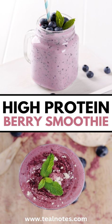 Start your day with a burst of energy and nutrition in the form of a berry protein smoothie. This delicious recipe combines fresh or frozen berries, protein powder, and other wholesome ingredients for a satisfying and healthy drink. Enjoy this smoothie as a quick breakfast or refueling snack anytime. Protein Powder Fruit Smoothie, Morning Protein Smoothie, Frozen Fruit Smoothie Recipes, Frozen Berry Smoothie, Protien Smoothies Recipes, Protein Fruit Smoothie, Morning Smoothie Recipes, Energy Smoothie Recipes, Morning Elixir