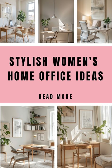 Discover stylish and practical Women's Home Office Ideas to create a productive work space at home. Get inspired by chic office decor and organization hacks for the ultimate Women's Home Office. Find the perfect balance between fashion and functionality with these Women's Home Office inspiration. Upgrade your WFH setup and boost your productivity in a beautiful environment tailored just for you! Explore the best design trends and interior concepts for a personalized Women's Home Office that matc Work From Home Inspiration, Home Office Themes, Elegant Decorating Ideas, Small Home Office Ideas For Women, Work Space At Home, Coastal Home Office, Womens Home Office Ideas, Womens Home Office, Wfh Setup