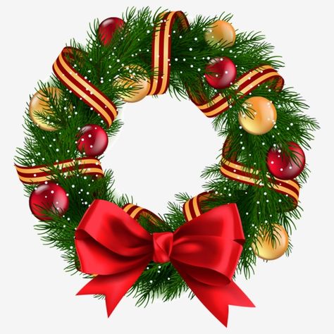 Christmas Wreath Illustration, Ribbon Wreath Christmas, Red Garland, Christmas Advent Wreath, Green Xmas, Bow Vector, Wreath Illustration, Christmas Cake Topper, Garland Christmas