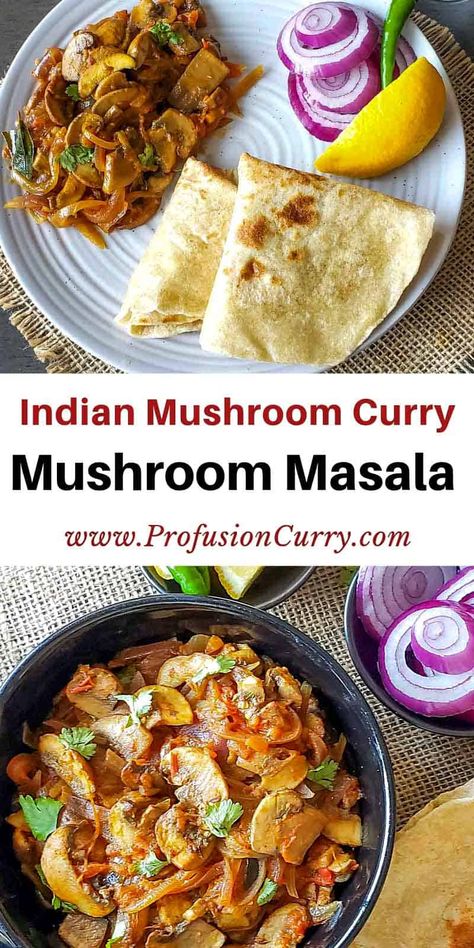 Mushroom Recipes Main Dishes, Mushroom Rice Recipes Indian, Indian Mushroom Recipe, Mushroom Curry Recipe, Mushroom Curry Indian, Indian Dishes Vegetarian, Curry Mushrooms, Indian Mushroom, Mushroom Recipes Indian