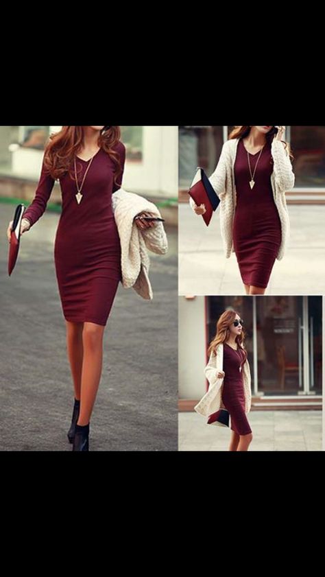 Walk& Maroon Dress Outfit Party, Maroon Dress Outfit, Hogwarts Jewelry, Skirt Outfits Winter, Dress Outfits Party, Wine Colored Dresses, Bodycon Outfits, Mum Fashion, Outfit Party