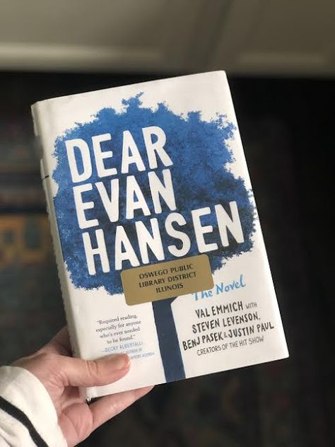 April Book Club 2019: Dear Evan Hansen Dear Evan Hansen Book, Book Club Snacks, Dear Even Hansen, English Teachers, The Book Thief, Bookclub Gifts, Evan Hansen, Dear Evan Hansen, Book Suggestions