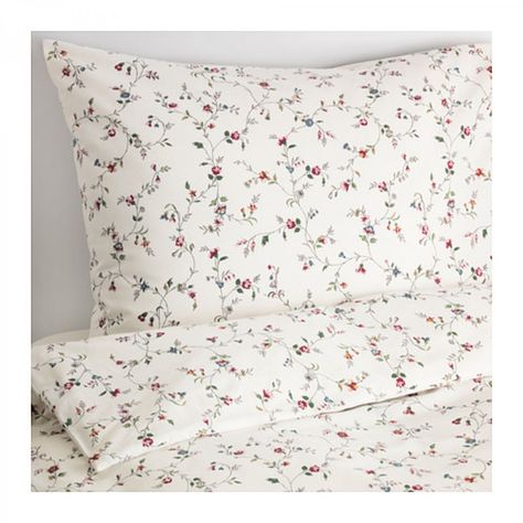 IKEA+Ljusoga+QUEEN+Full+Double+Duvet+COVER+Pillowcases+Set+Floral+Delicate+Flower+Sprays+LJUSÖGA Ikea Quilt Cover, Ikea Duvet Cover, Ikea Duvet, Cama Ikea, Ikea Bed, Quilted Duvet, Bohemian Bedroom, Bed Sets, Cool Beds